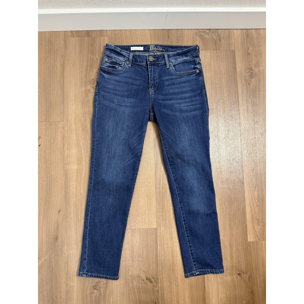 KUT From The Kloth Katy Jeans Womens 4 Medium Wash Blue Ankle Straight Denim